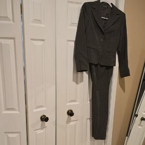 Women's Gray Pinstripe Pantsuit